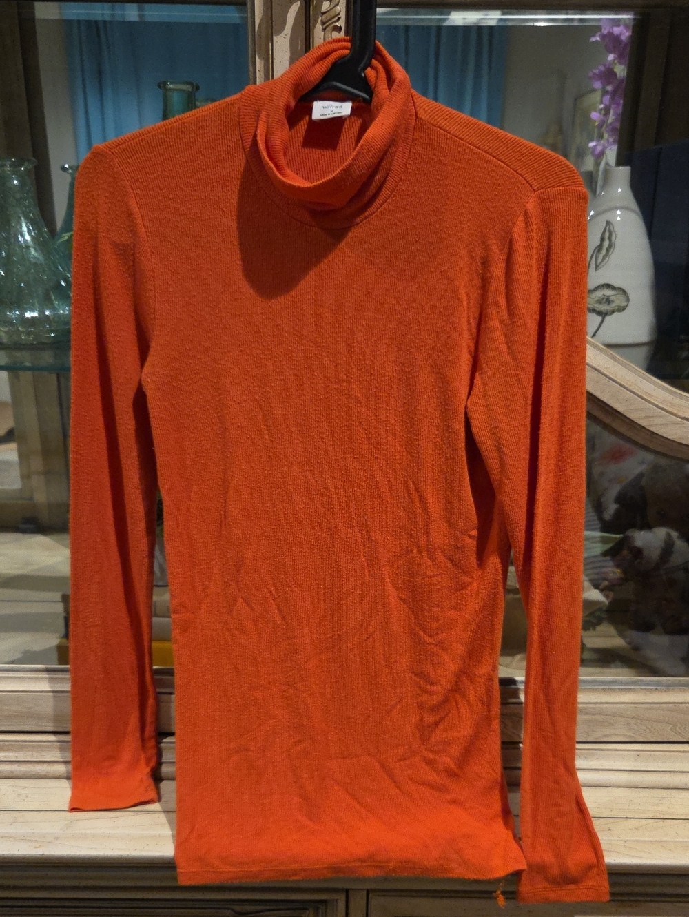 Wilfred Orange Long Sleeve Turtleneck Top